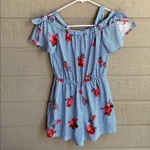 Floral striped romper “GIRLS” size 12